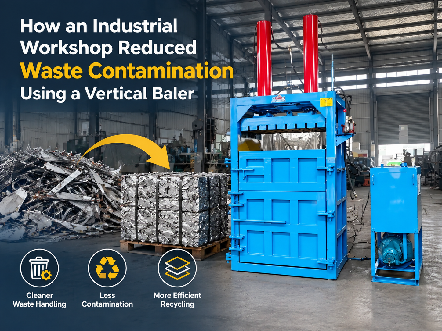 how an industrial workshop reduced waste contamination using a vertical baler 1