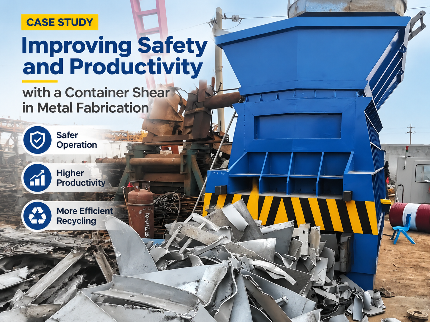 improving safety and productivity with a container shear in metal fabrication 1
