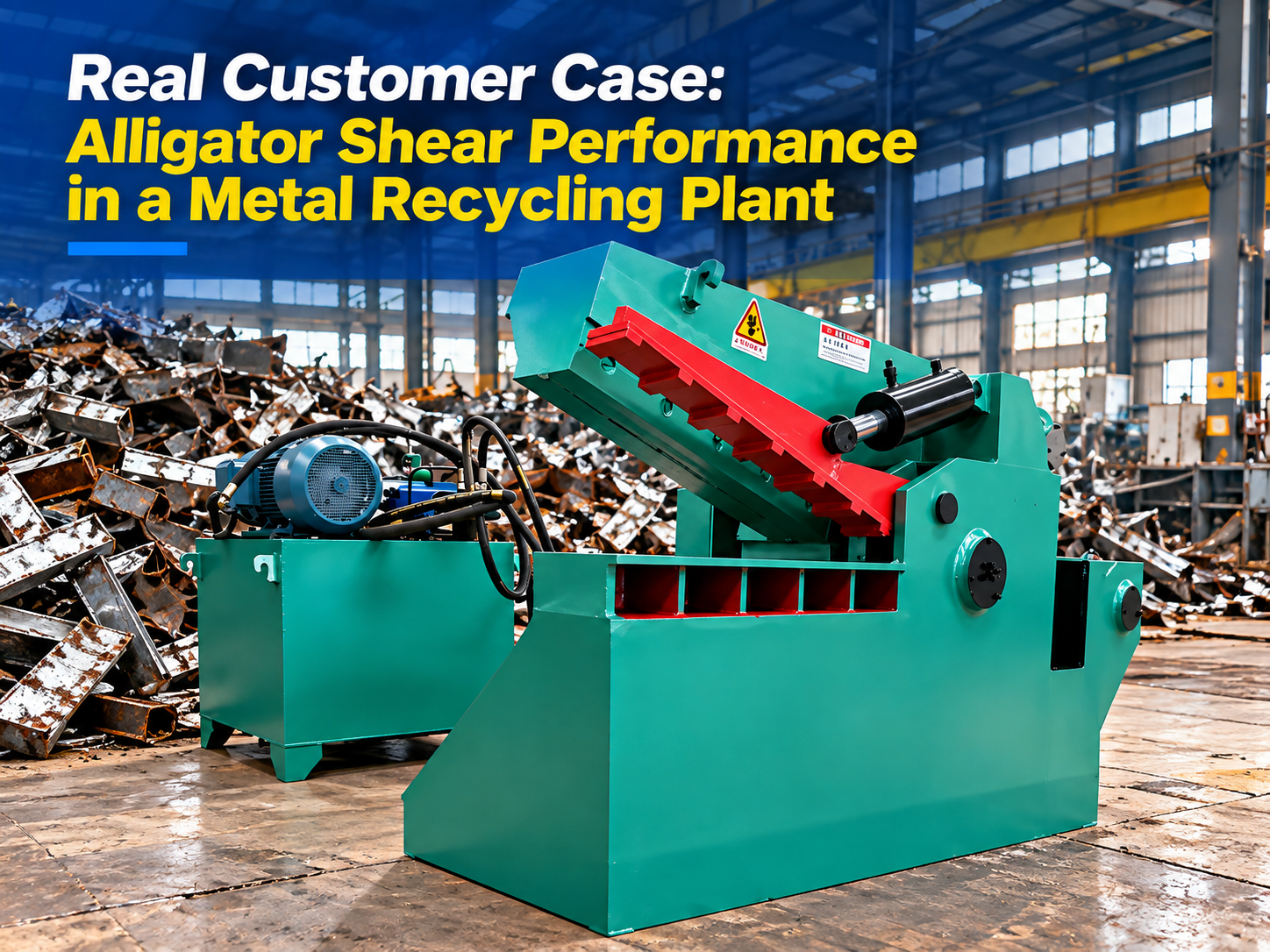 real customer case alligator shear performance in a metal recycling plant