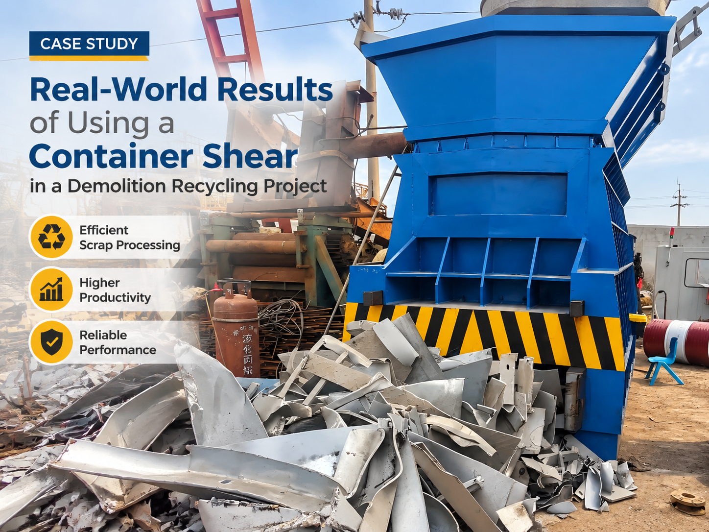 real world results of using a container shear in a demolition recycling project 1
