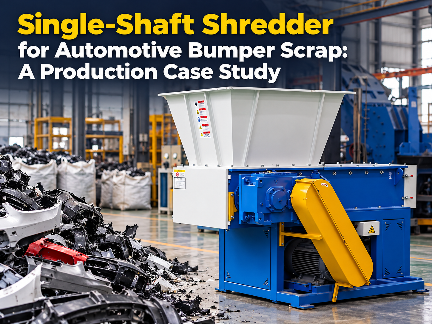 single shaft shredder for automotive bumper scrap a production case study