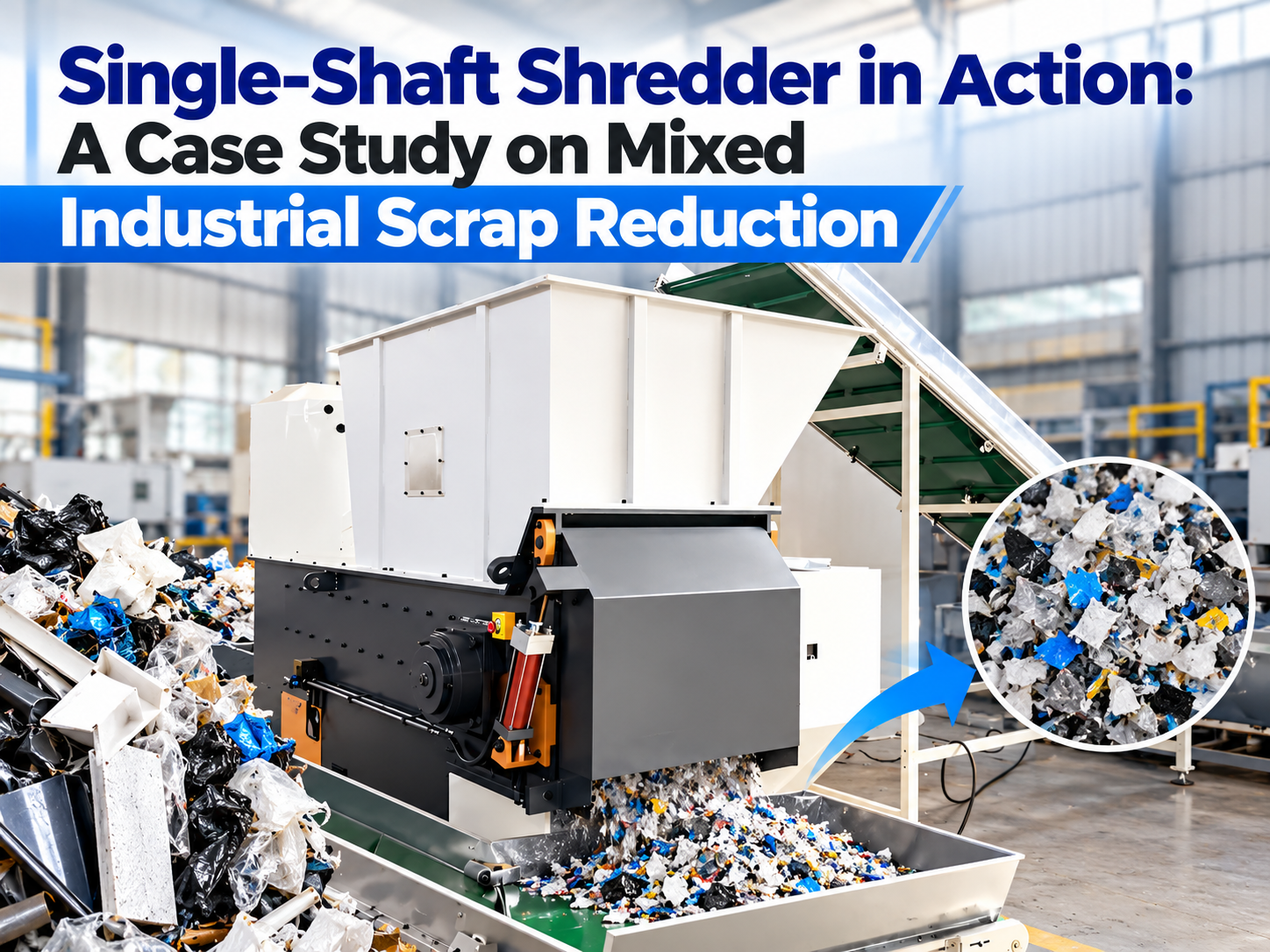 single shaft shredder in action a case study on mixed industrial scrap reduction