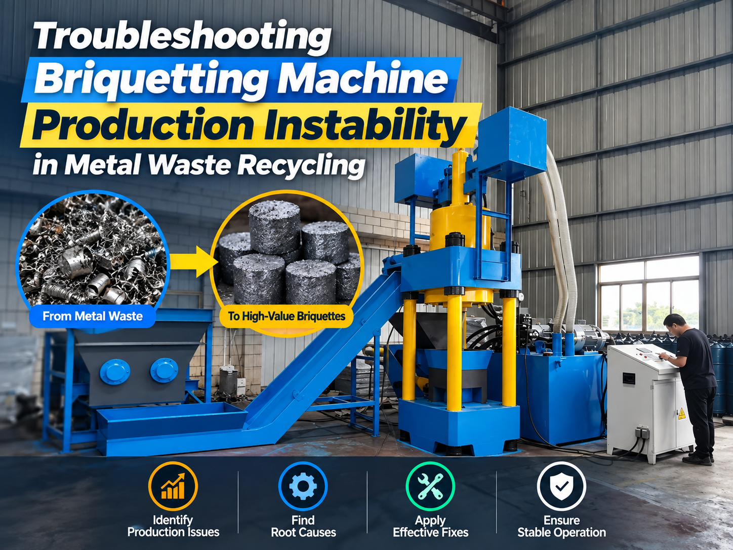 troubleshooting briquetting machine production instability in metal waste recycling a comp