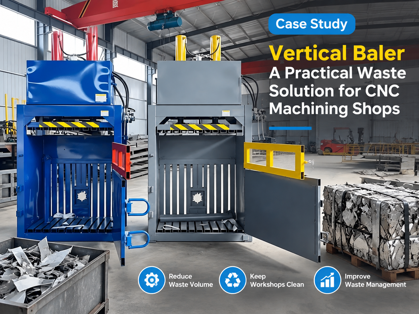 vertical baler case study a practical waste solution for cnc machining shops