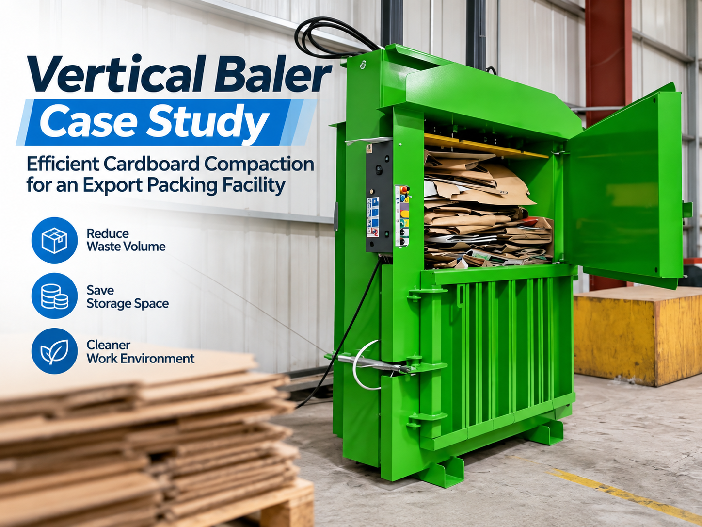vertical baler case study efficient cardboard compaction for an export packing facility