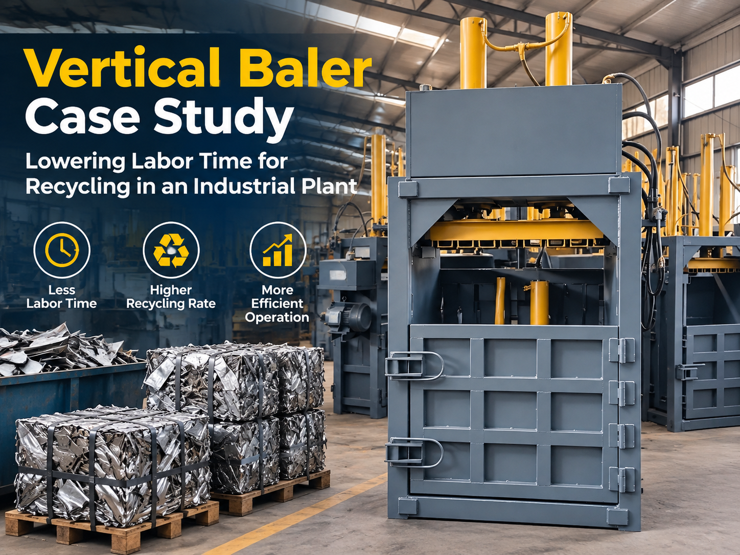 vertical baler case study lowering labor time for recycling in an industrial plant