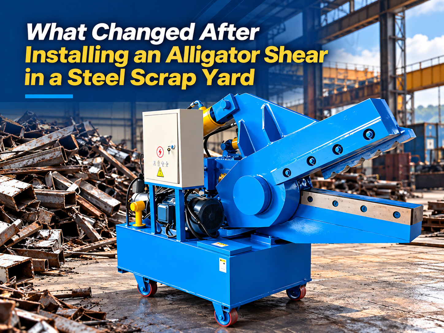 what changed after installing an alligator shear in a steel scrap yard a comprehensive ana