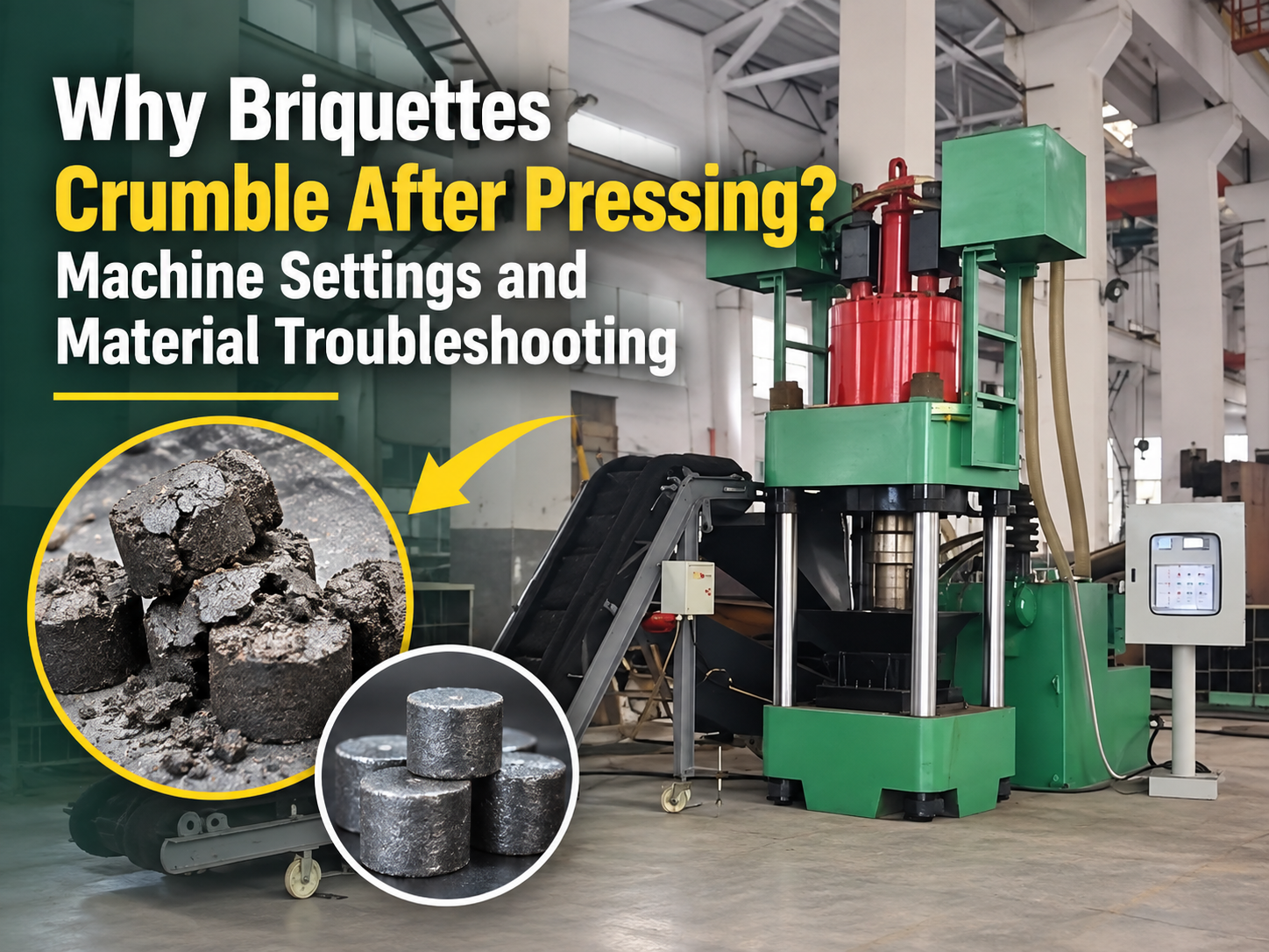 why briquettes crumble after pressing machine settings and material troubleshooting