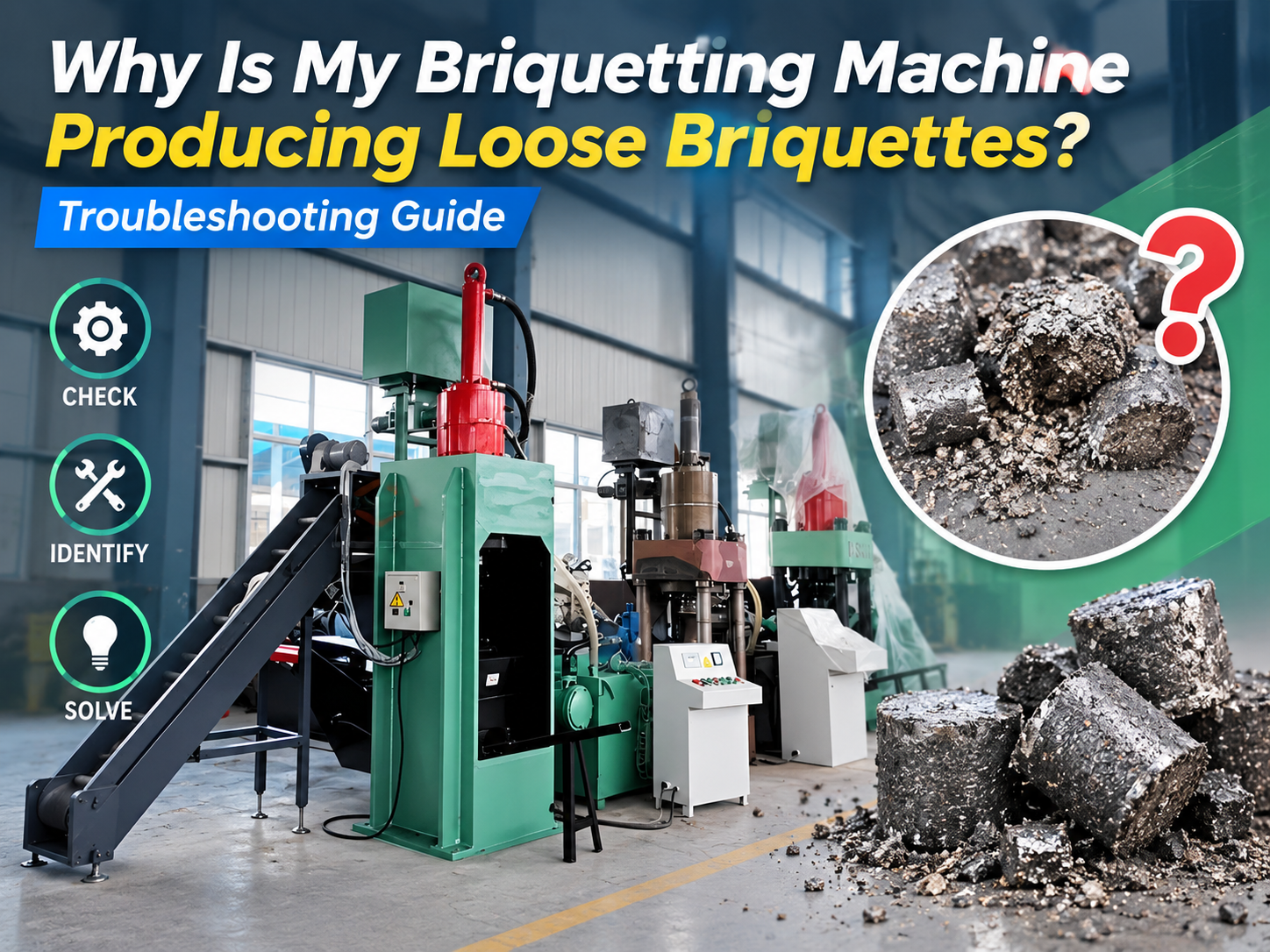 why is my briquetting machine producing loose briquettes troubleshooting guide