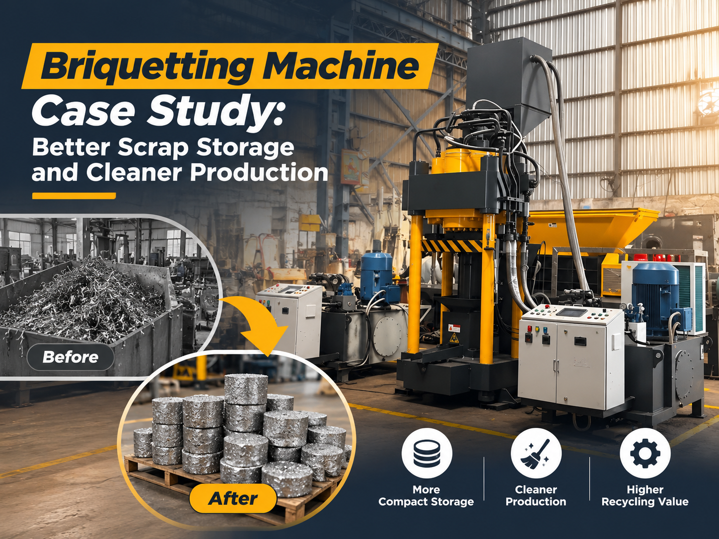 briquetting machine case study better scrap storage and cleaner production