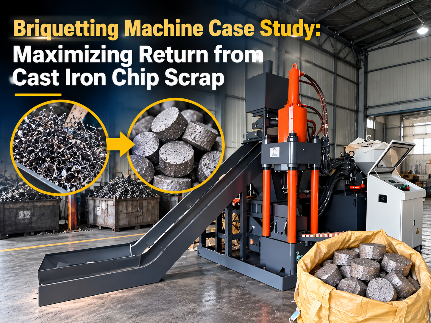 briquetting machine case study maximizing return from cast iron chip scrap