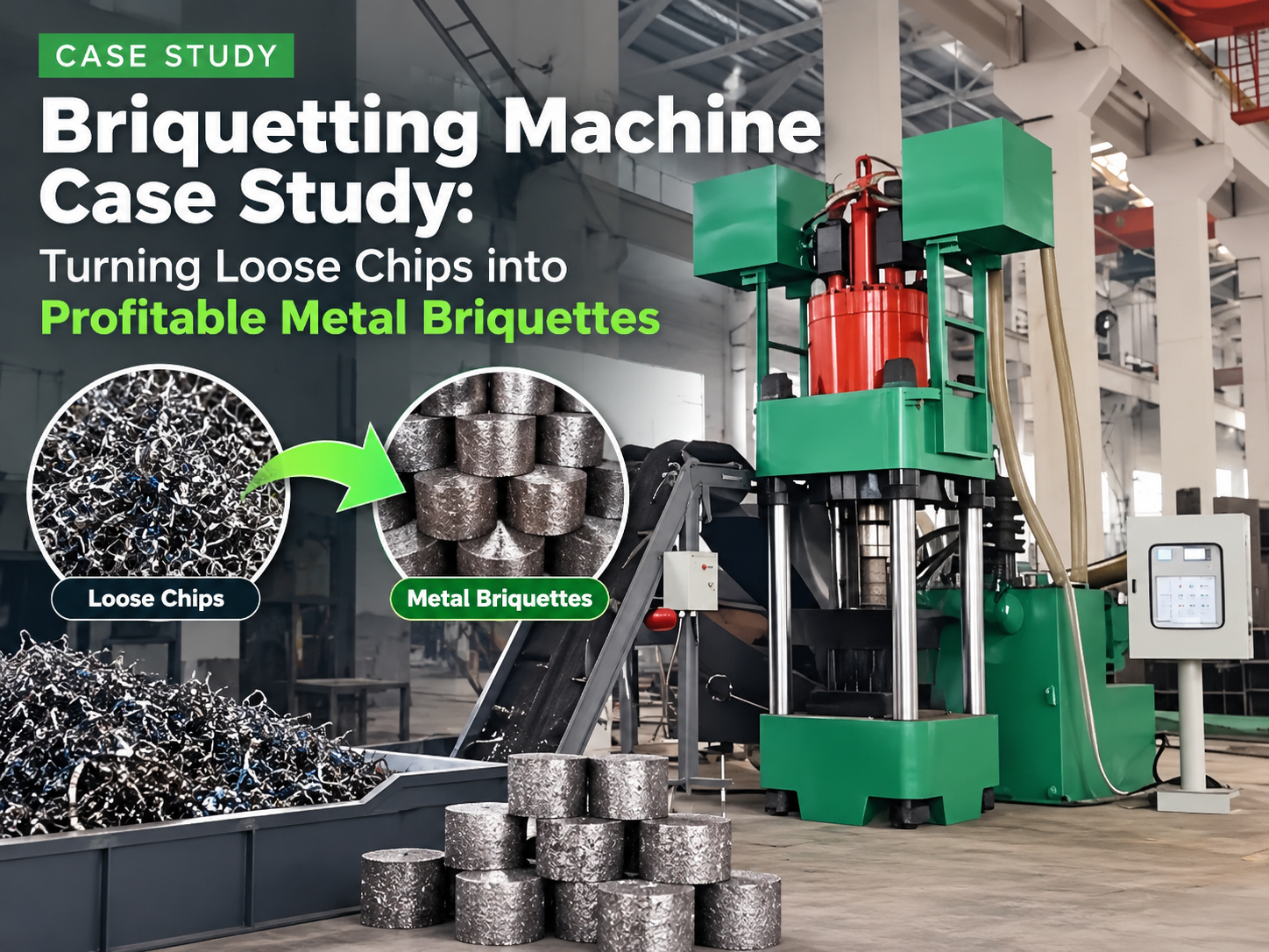 briquetting machine case study turning loose chips into profitable metal briquettes