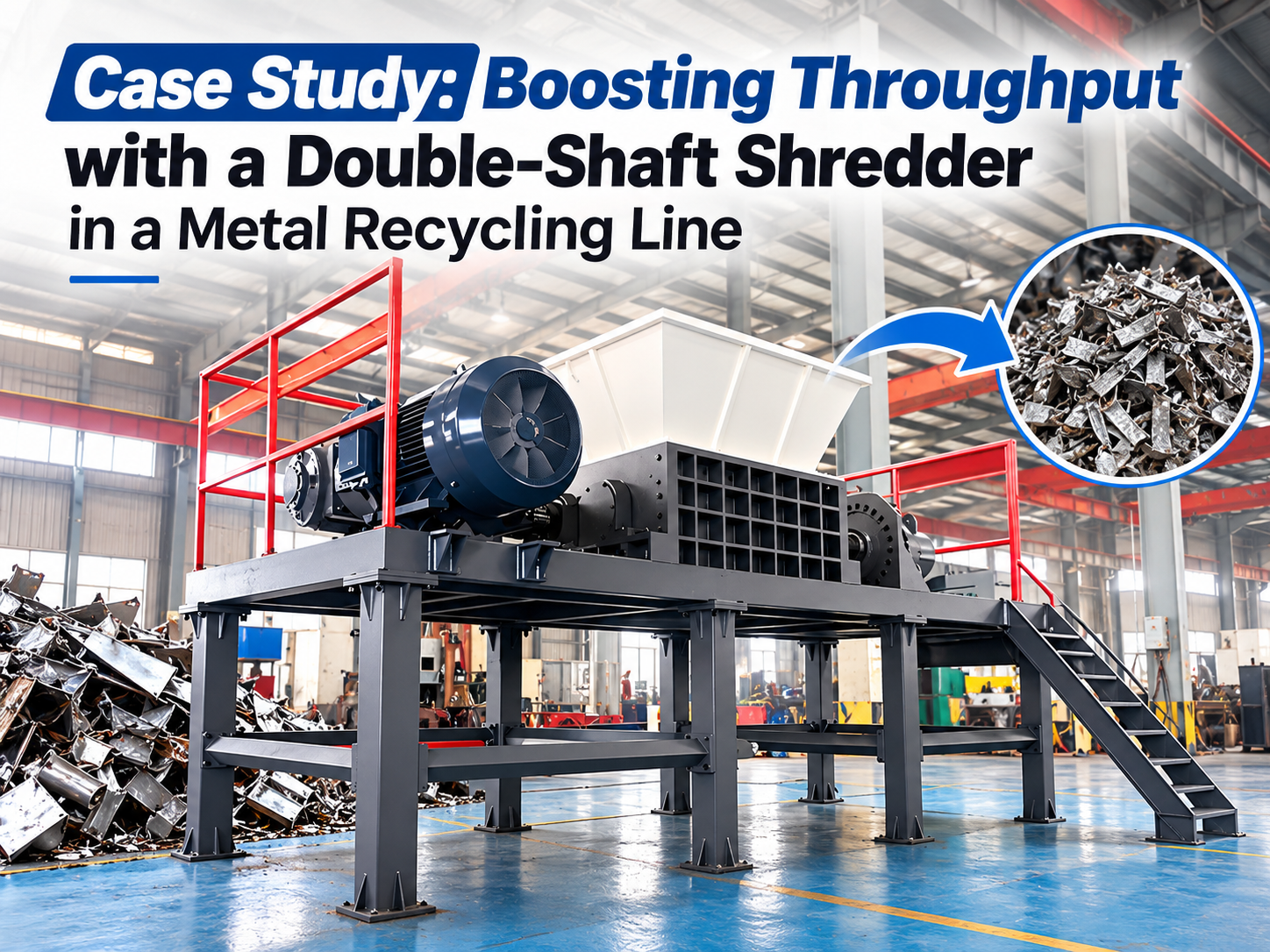 case study boosting throughput with a double shaft shredder in a metal recycling line