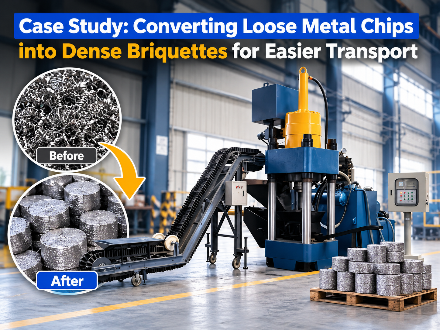 case study converting loose metal chips into dense briquettes for easier transport