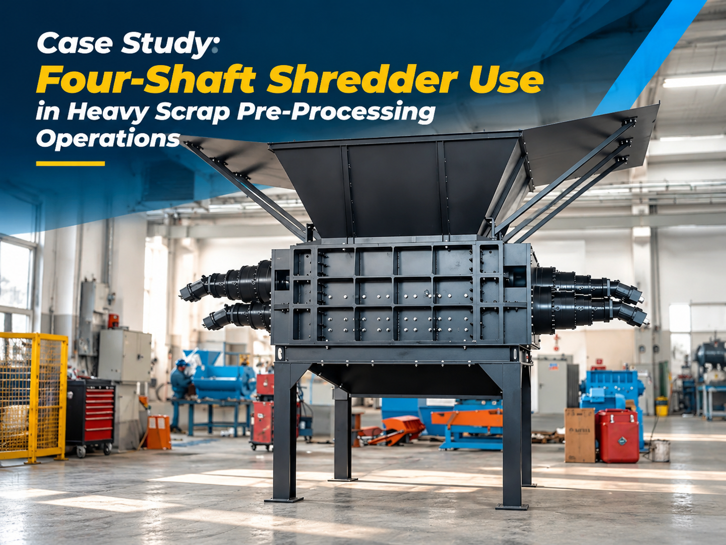 case study four shaft shredder use in heavy scrap pre processing operations