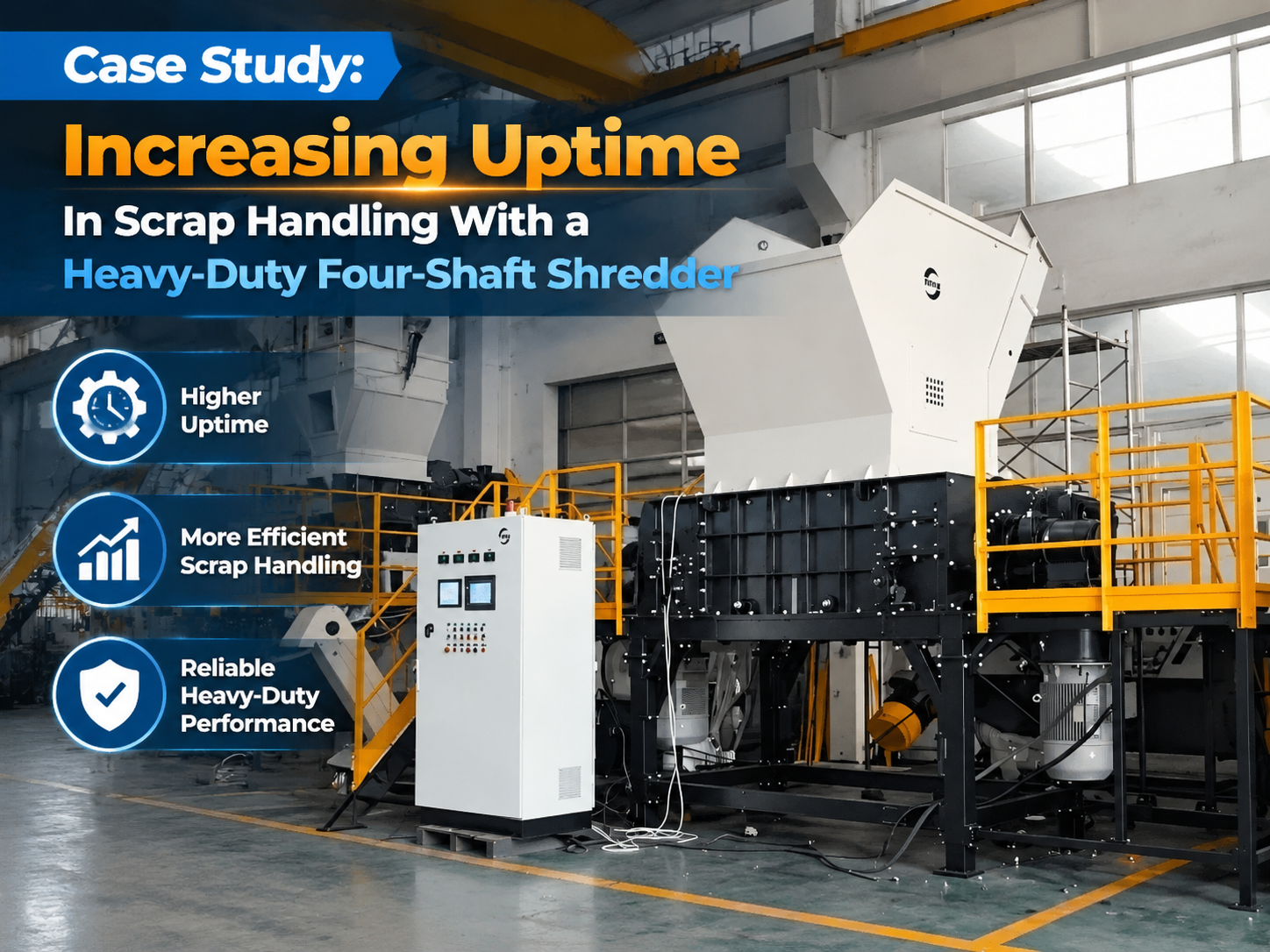 case study increasing uptime in scrap handling with a heavy duty four shaft shredder