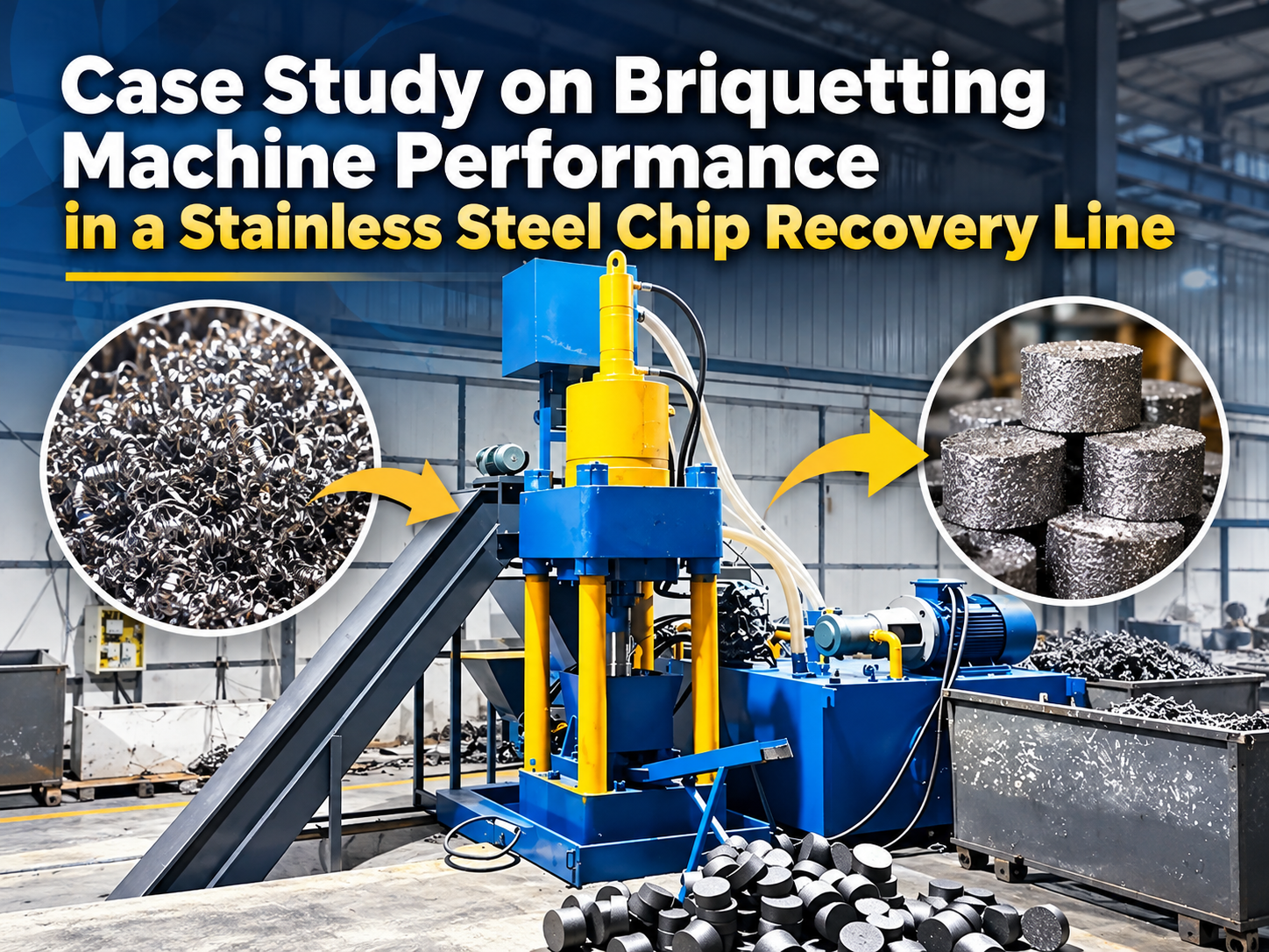 case study on briquetting machine performance in a stainless steel chip recovery line
