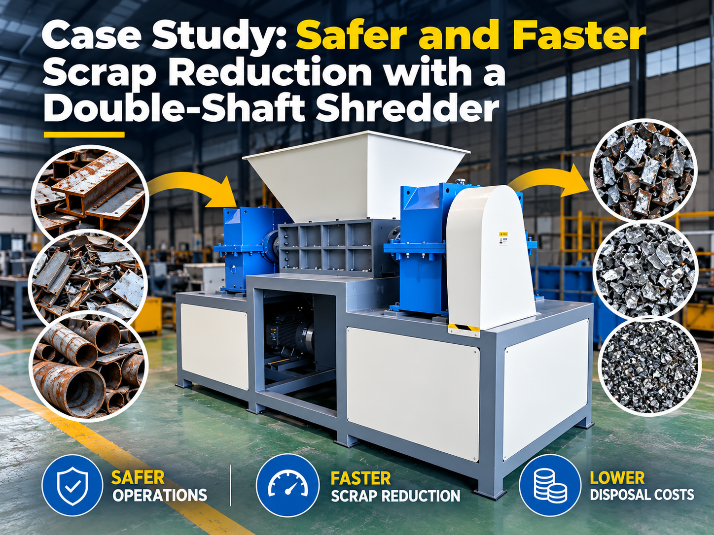 case study safer and faster scrap reduction with a double shaft shredder