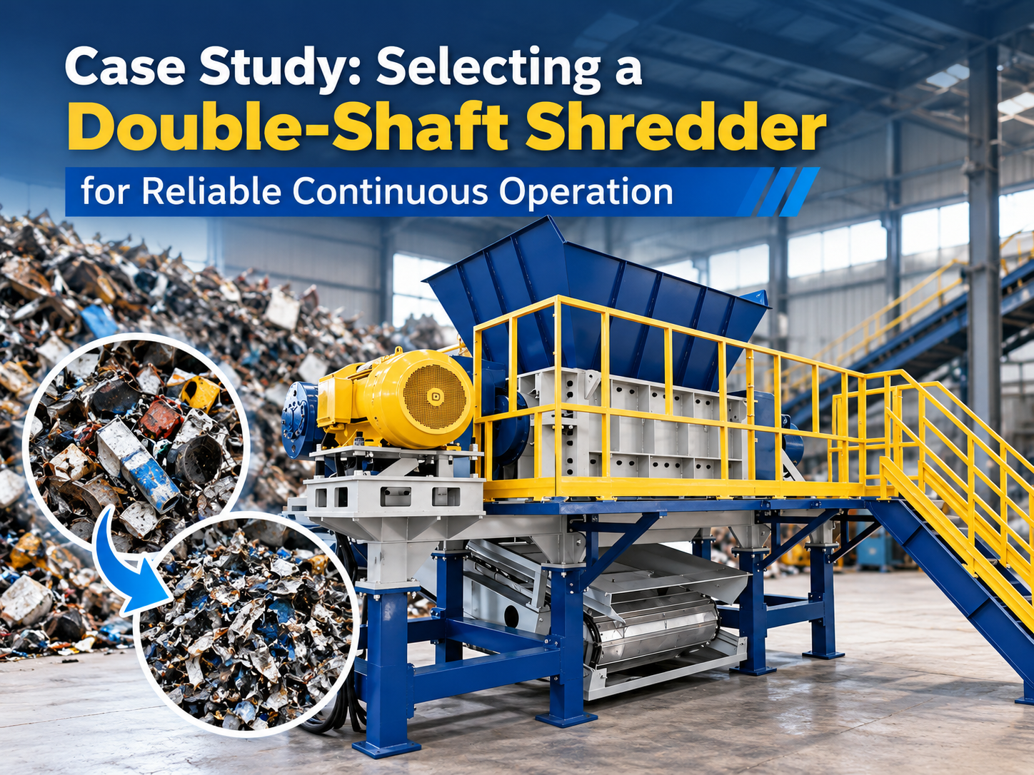 case study selecting a double shaft shredder for reliable continuous operation