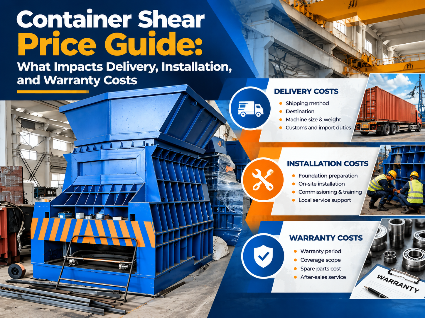 container shear price guide what impacts delivery installation and warranty costs