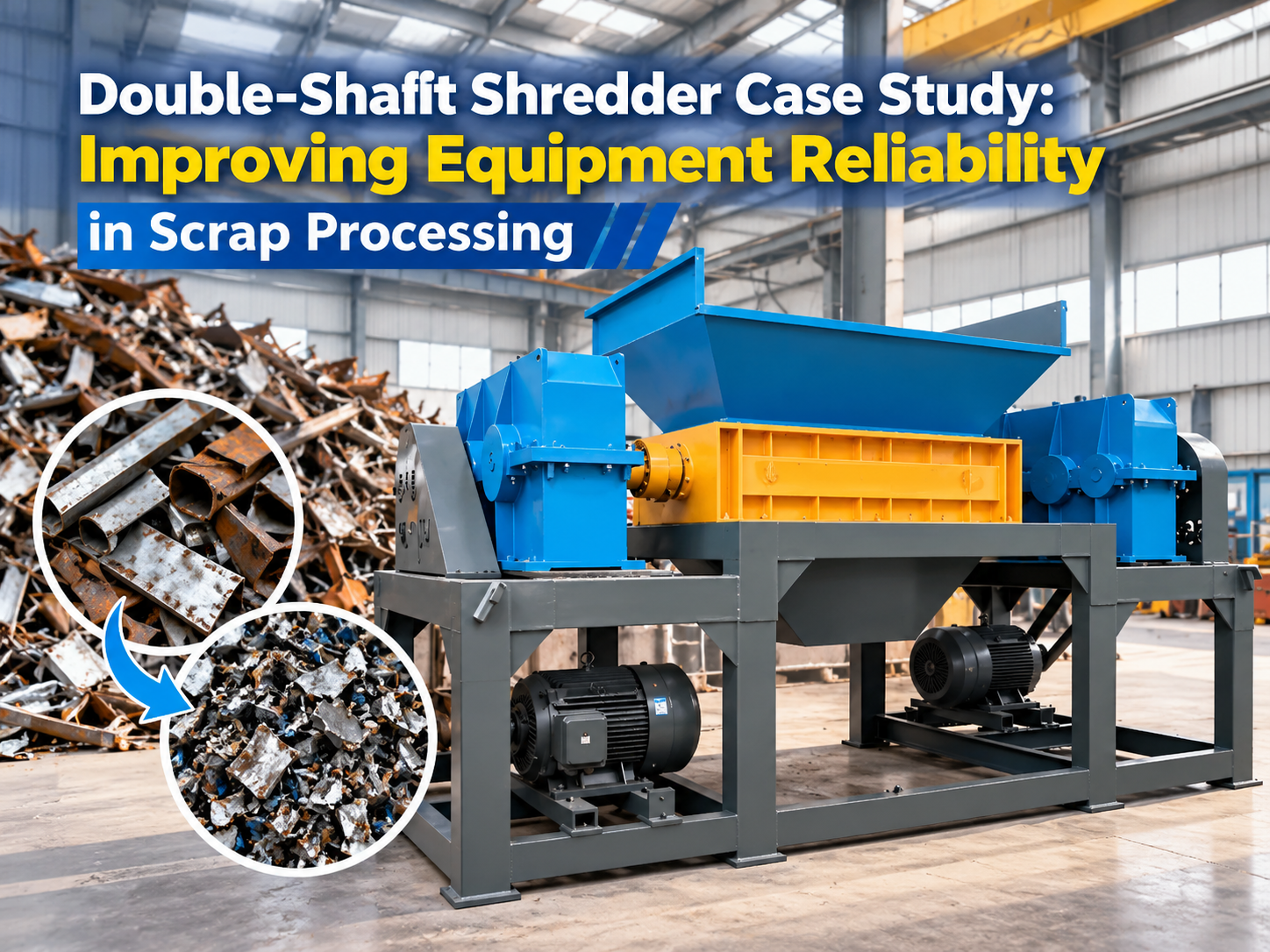 double shaft shredder case study improving equipment reliability in scrap processing