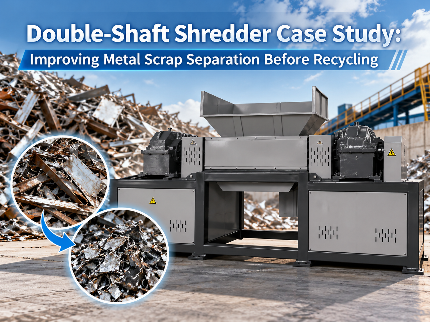 double shaft shredder case study improving metal scrap separation before recycling