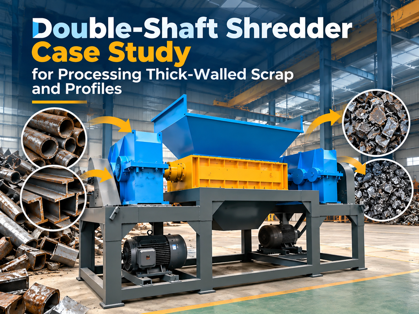 double shaft shredder case study processing thick walled scrap and profiles