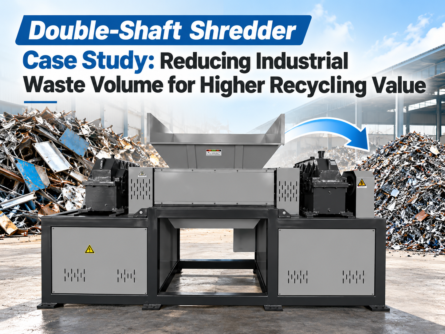 double shaft shredder case study reducing industrial waste volume for higher recycling val