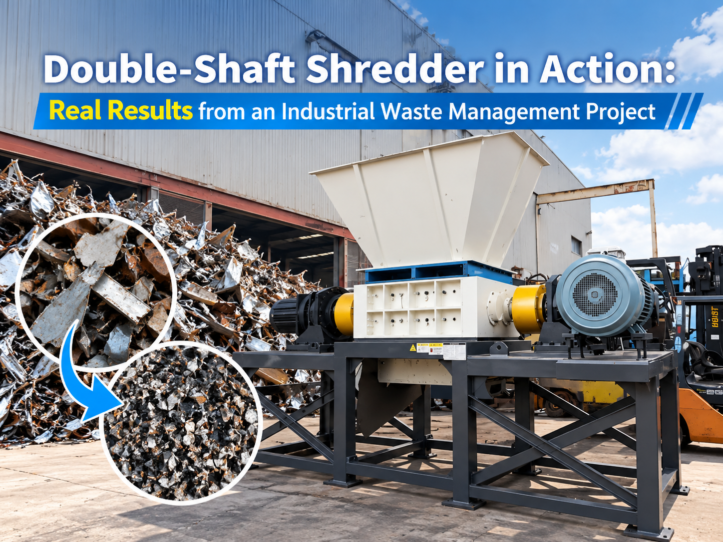 double shaft shredder in action real results from an industrial waste management project