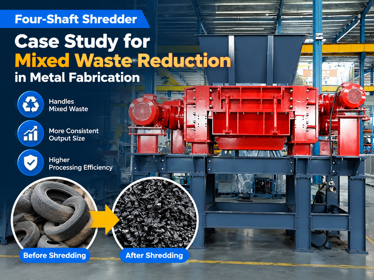 four shaft shredder case study revolutionizing mixed waste reduction in metal fabrication