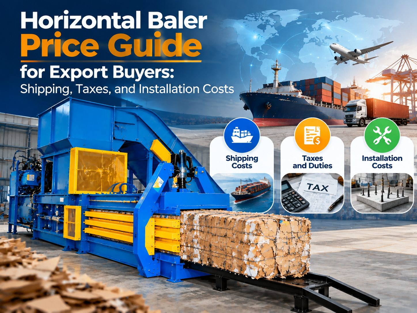 horizontal baler price guide for export buyers shipping taxes and installation costs