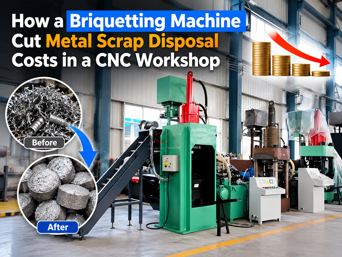 how a briquetting machine cut metal scrap disposal costs in a cnc workshop