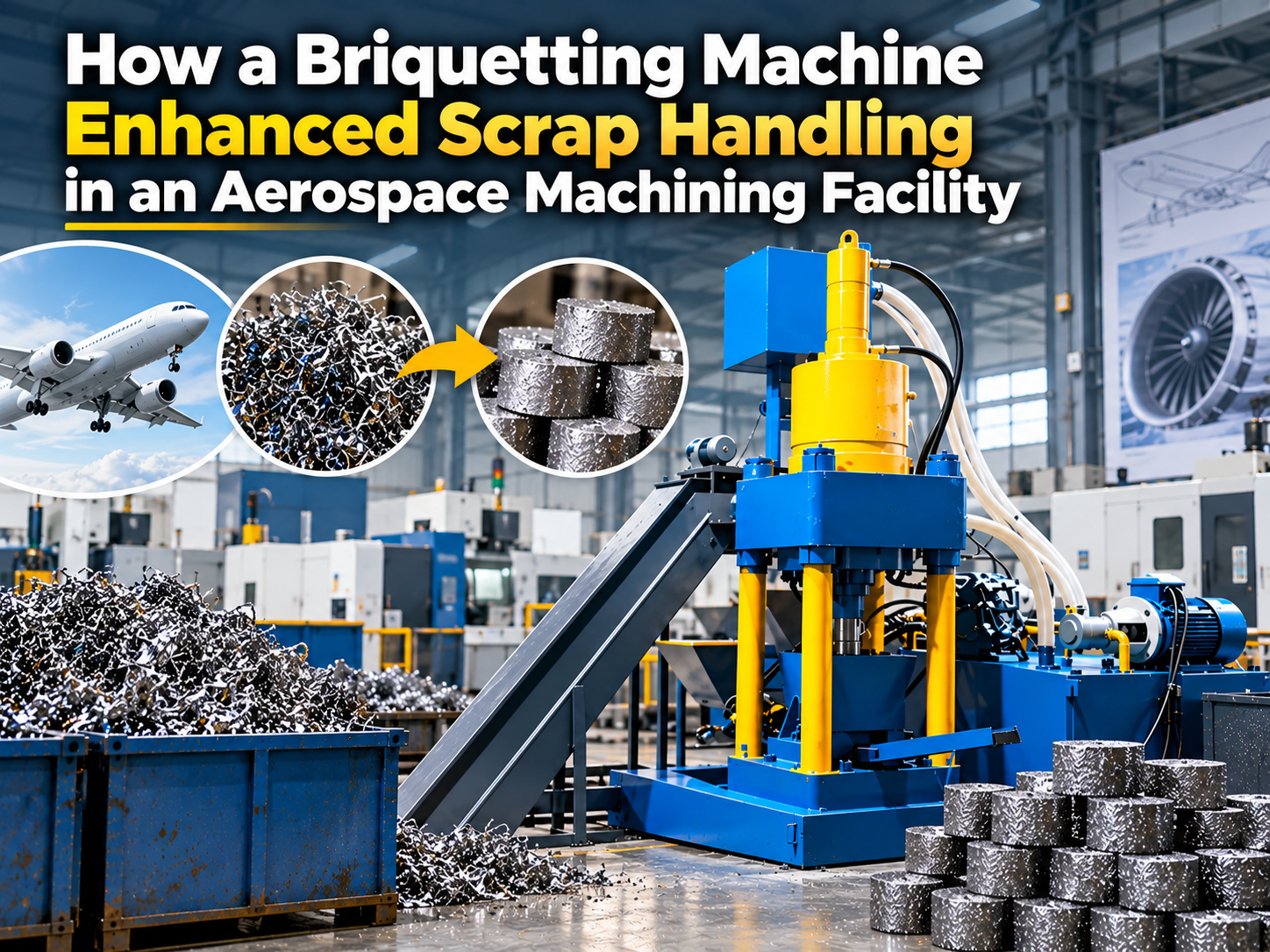 how a briquetting machine enhanced scrap handling in an aerospace machining facility