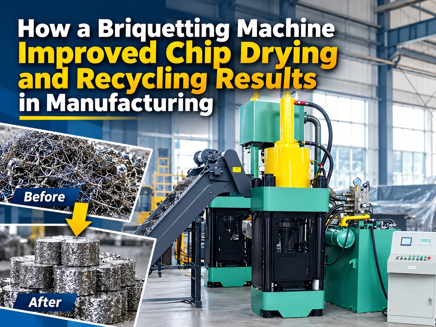 how a briquetting machine improved chip drying and recycling results in manufacturing