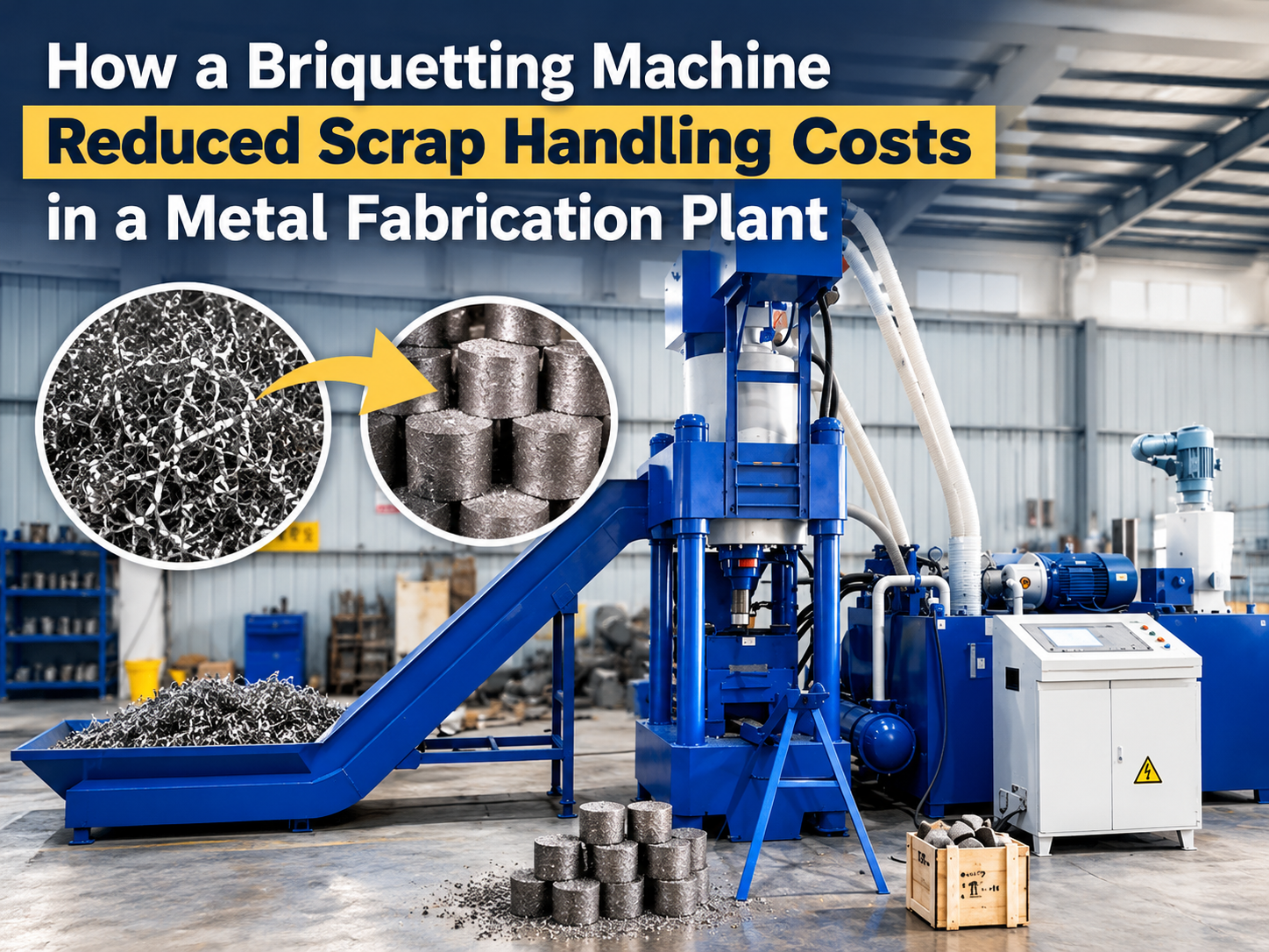 how a briquetting machine reduced scrap handling costs in a metal fabrication plant a comp