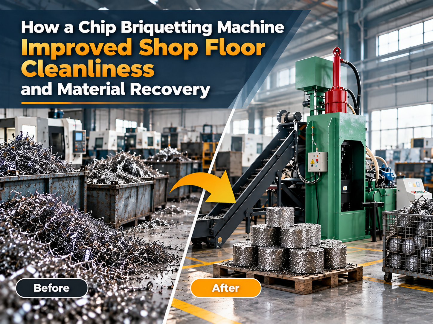 how a chip briquetting machine improved shop floor cleanliness and material recovery