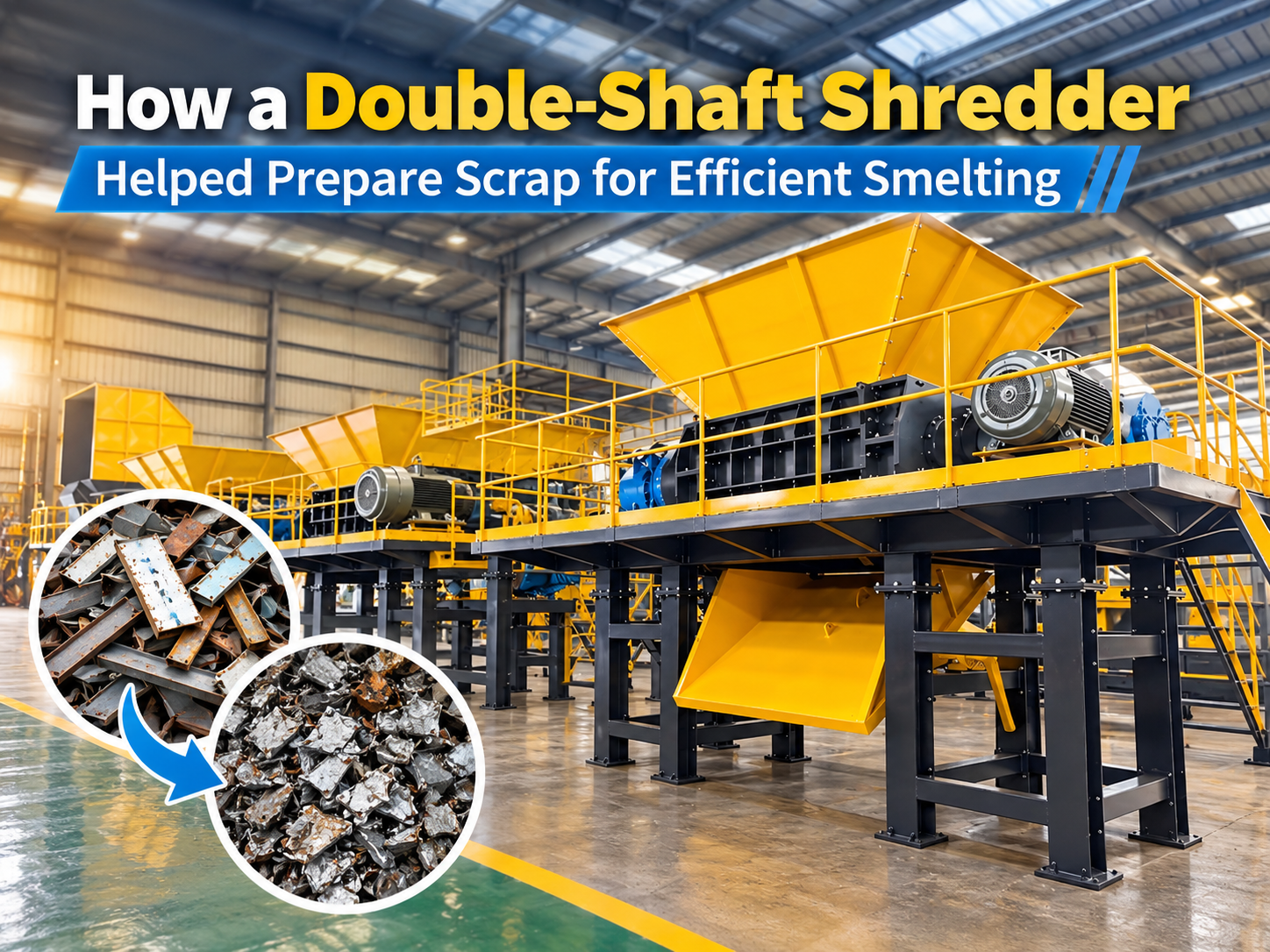 how a double shaft shredder helped prepare scrap for efficient smelting a comprehensive in