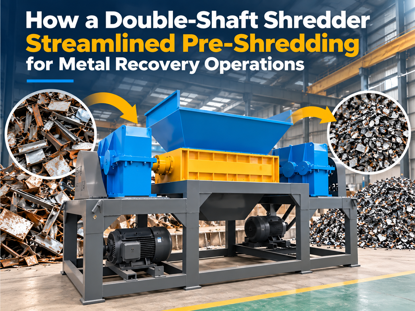 how a double shaft shredder streamlined pre shredding for metal recovery operations