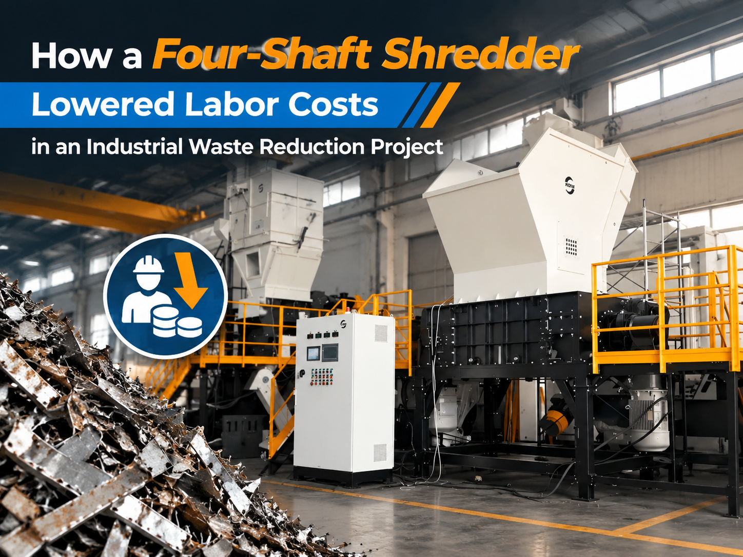 how a four shaft shredder lowered labor costs in an industrial waste reduction project