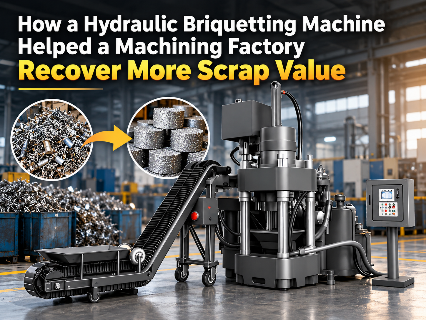 how a hydraulic briquetting machine helped a machining factory recover more scrap value