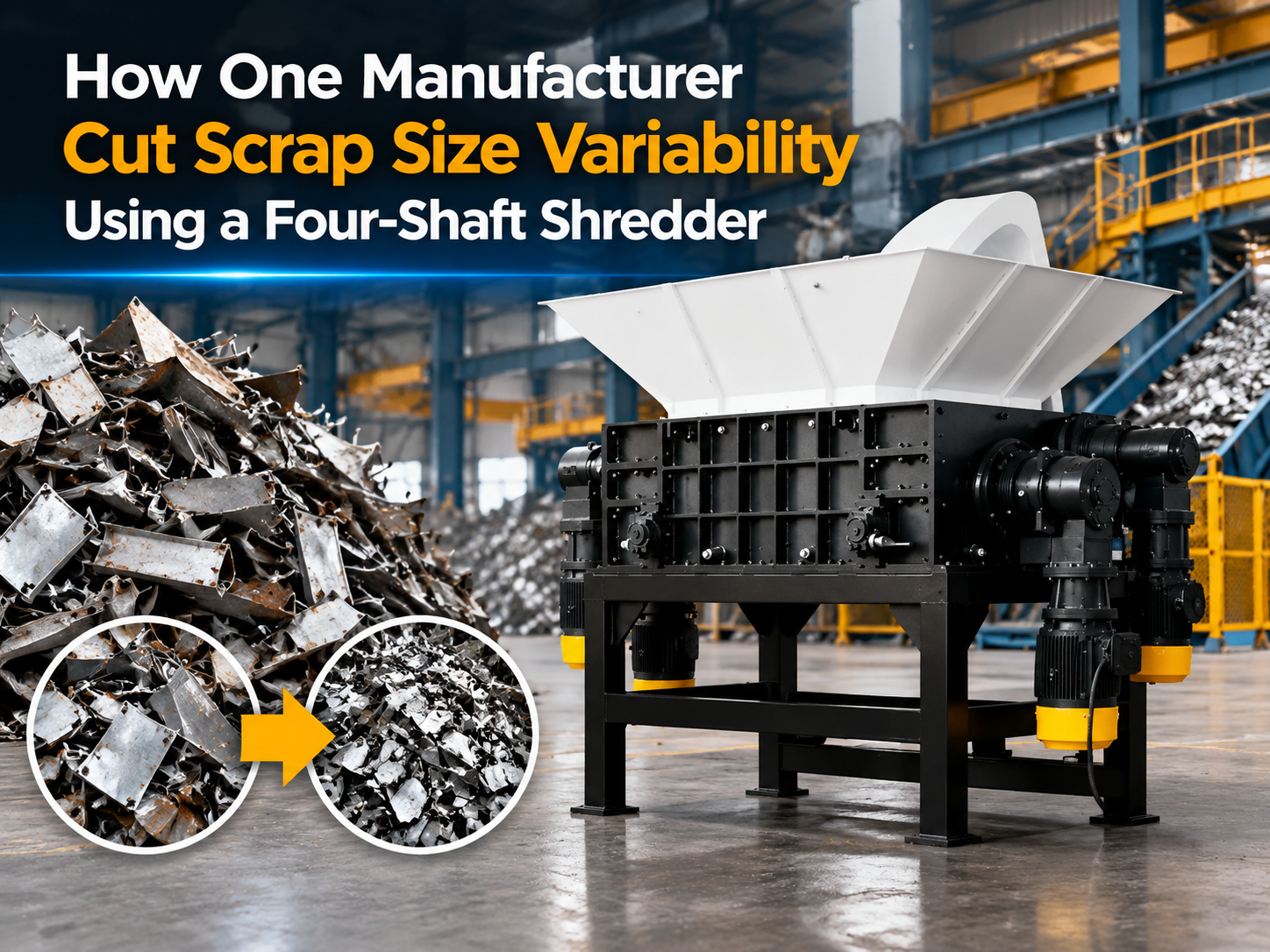 how one manufacturer cut scrap size variability using a four shaft shredder