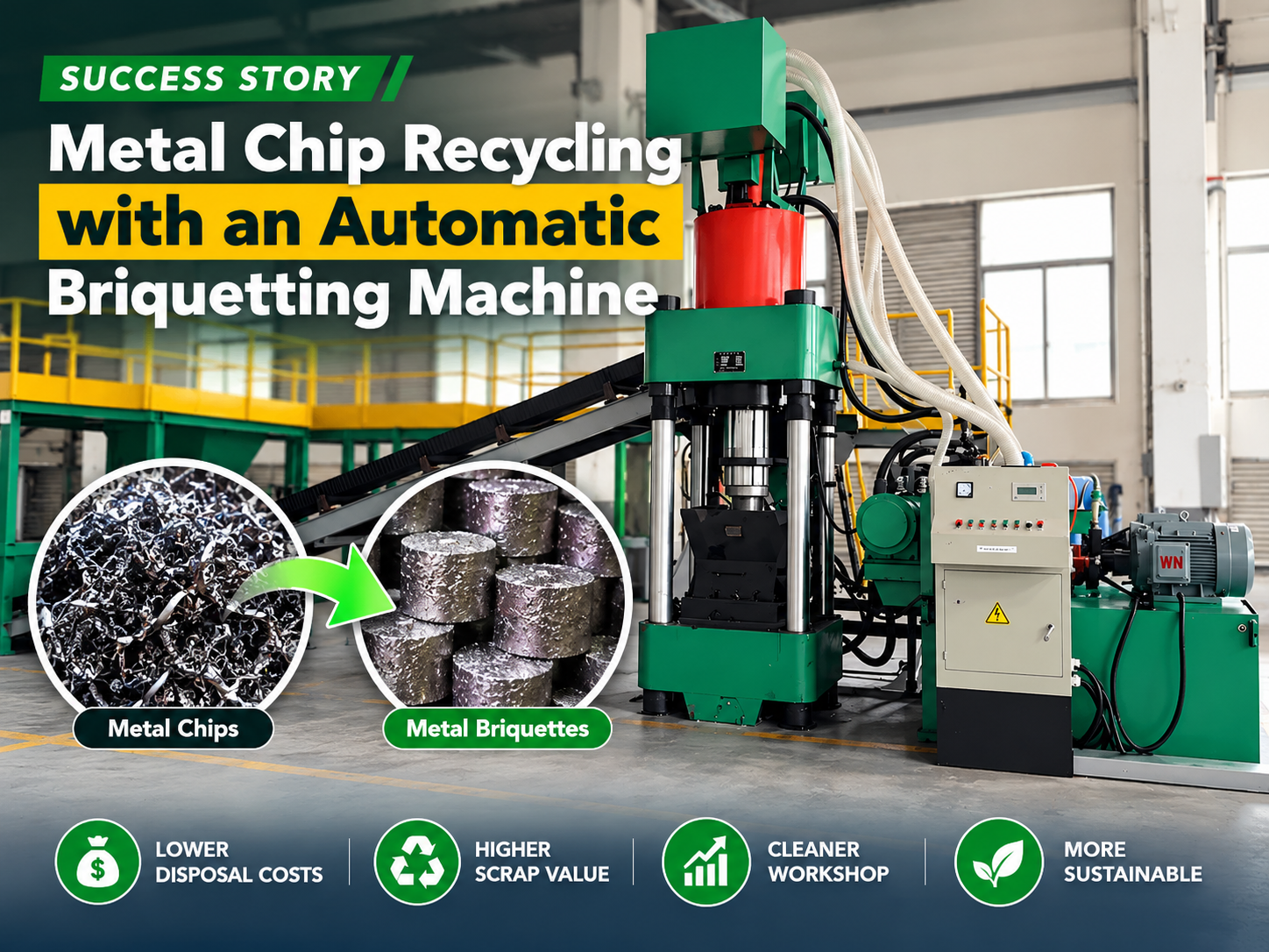 metal chip recycling success story transforming waste into profit with an automatic brique