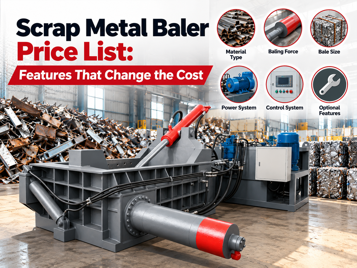 scrap metal baler price list features that change the cost