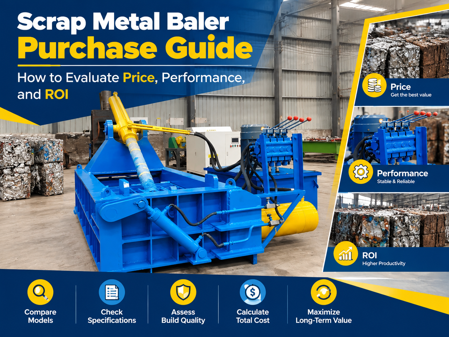 scrap metal baler purchase guide how to evaluate price performance and roi