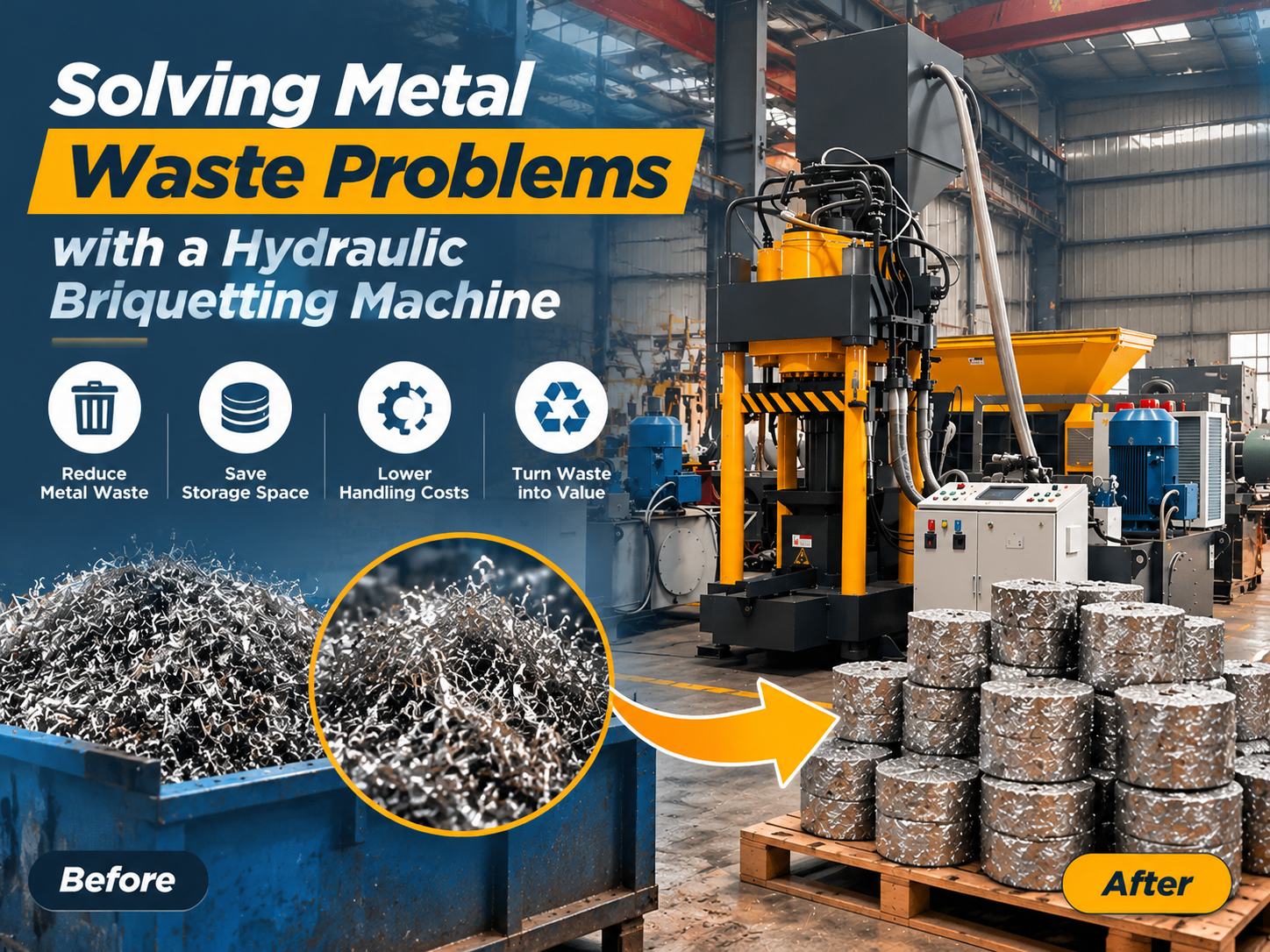 solving metal waste problems with a hydraulic briquetting machine a comprehensive guide