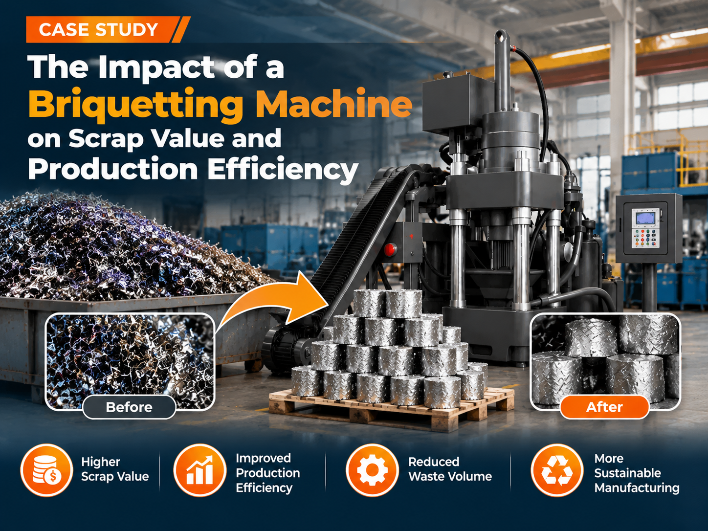 the impact of a briquetting machine on scrap value and production efficiency