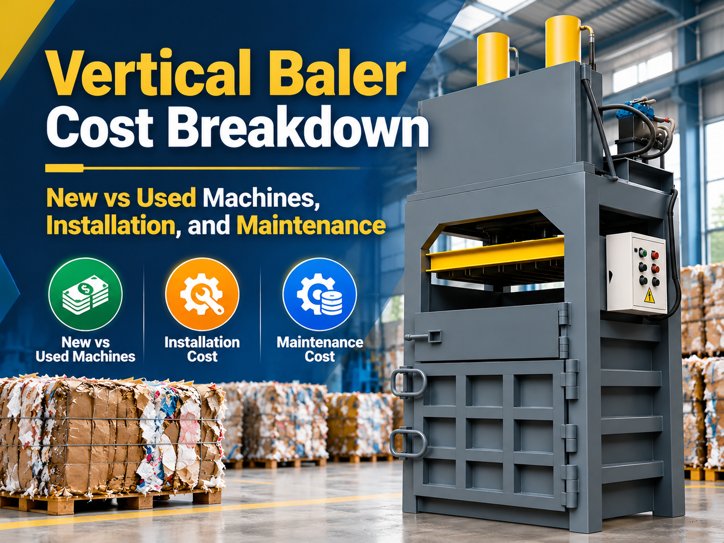 vertical baler cost breakdown new vs used machines installation and maintenance