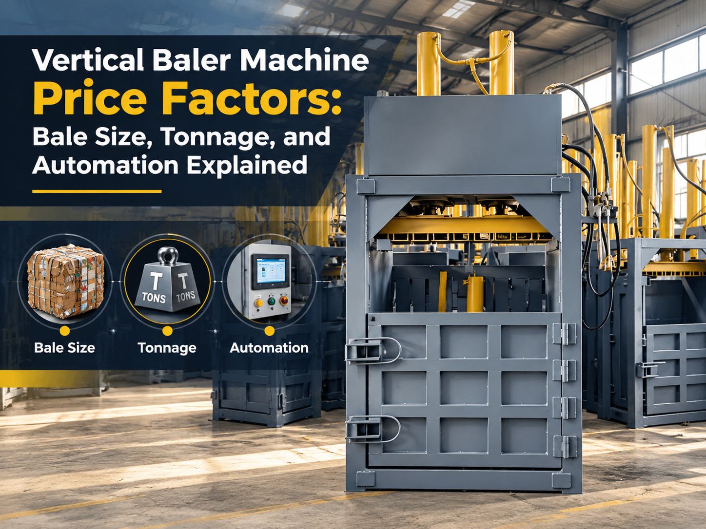 vertical baler machine price factors bale size tonnage and automation