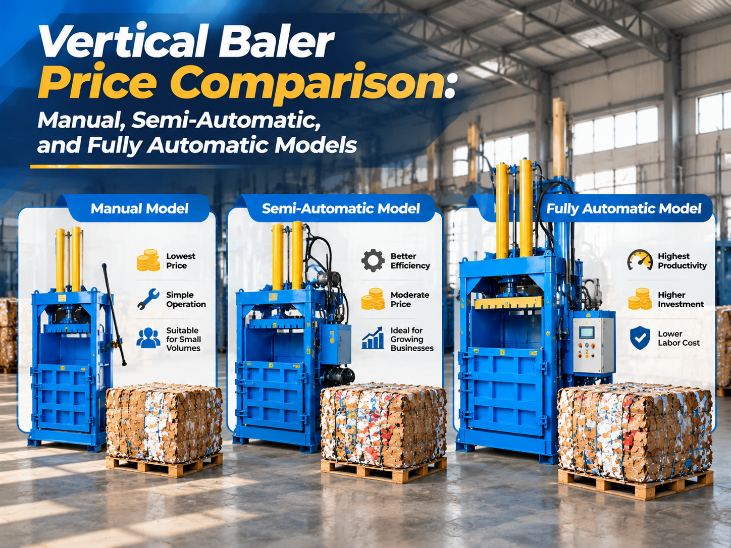 vertical baler price comparison manual semi automatic and fully automatic models