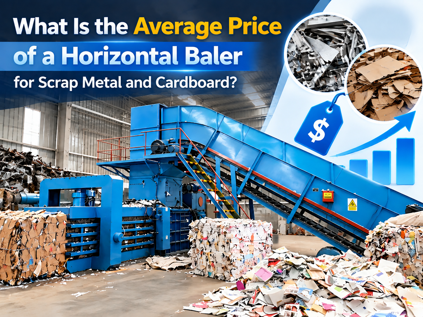 what is the average price of a horizontal baler for scrap metal and cardboard